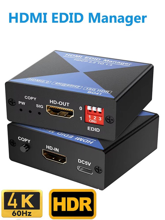 VBDWRM HDMI EDID Manager 4K 60Hz HDMI EDID Doctor Emulator Konverter Schwarz - Bild 5
