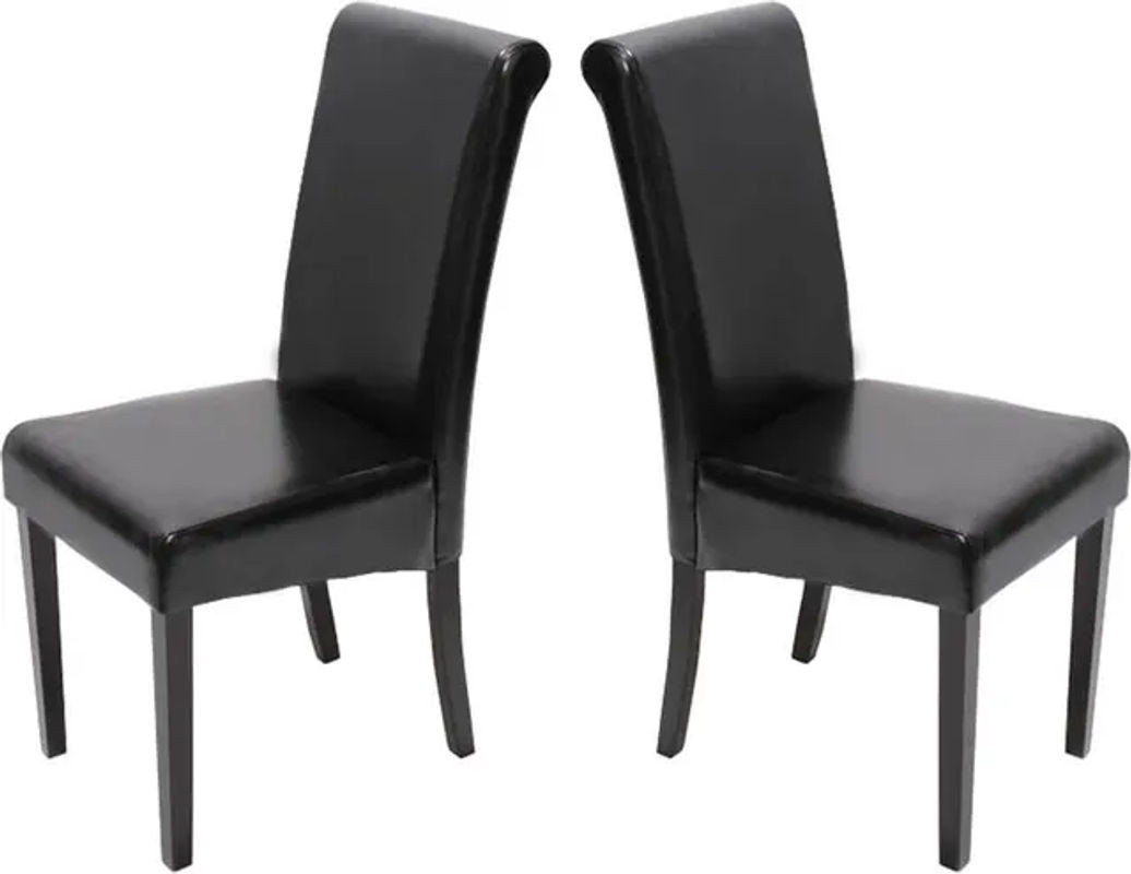 2er-Set Esszimmerstuhl Lecce II von MCW aus Leder in Schwarz im klassischen Design - Bild 1