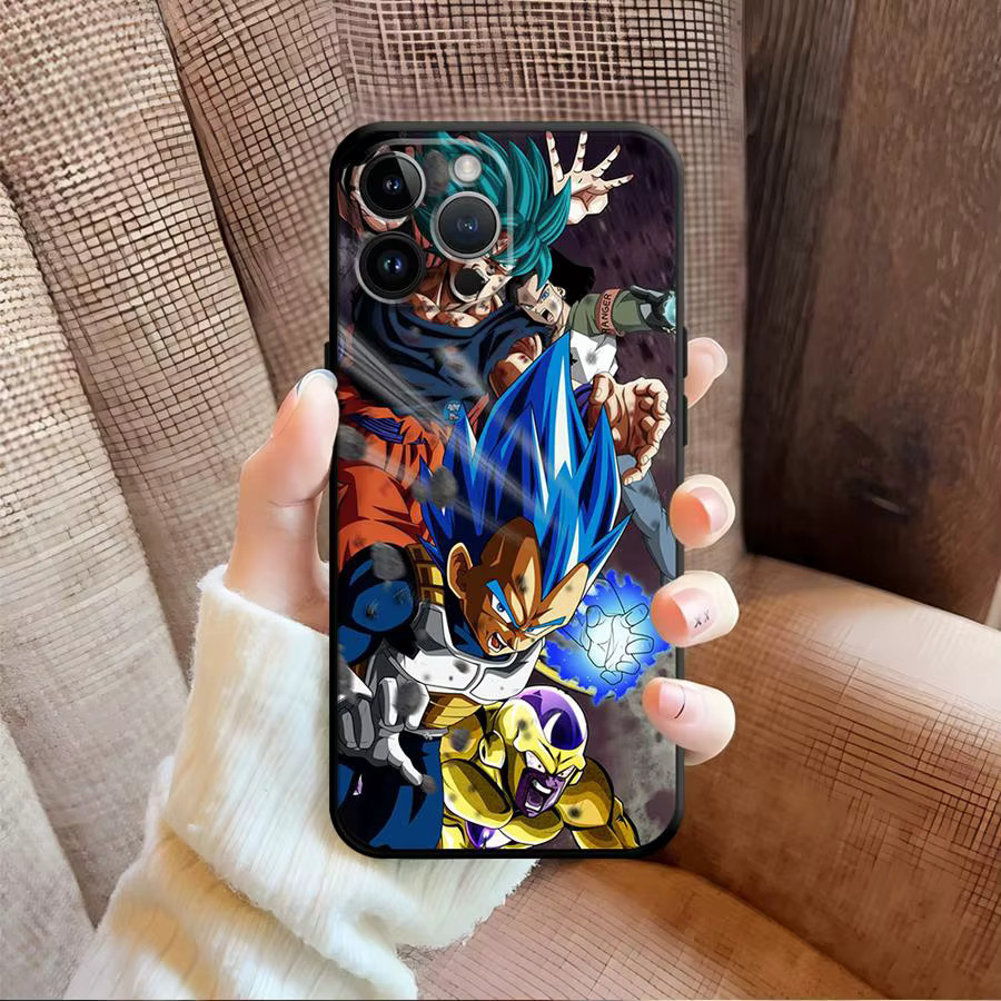 Schwarze weiche Handyhülle mit Dragon Ball Goku Motiv für iPhone Modelle - Bild 2