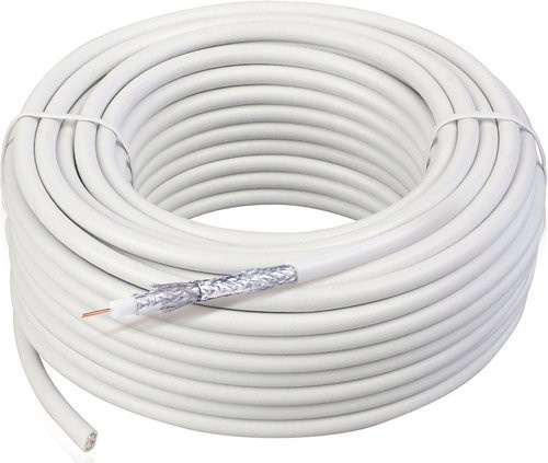 Schwaiger Koaxialkabel 3-fach in Weiss mit 25 m Länge und 115 dB Abschirmung - Bild 1