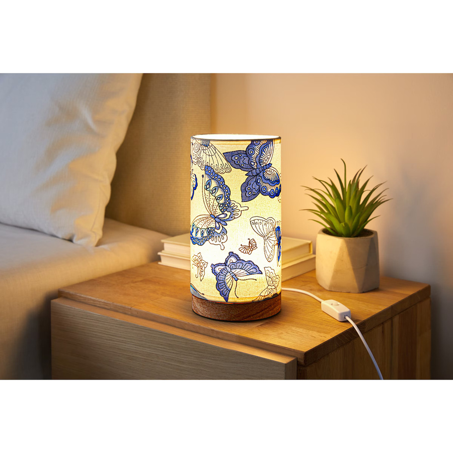 LED-Tischlampe Schmetterlinge von viva domo in Multicolour mit Stoffschirm und USB-Anschluss - Bild 2