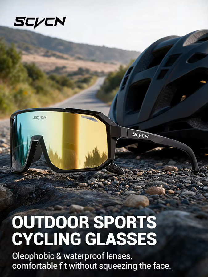 SCVCN Sportsonnenbrille, Vollrand, Kunststoff, Unisex - Bild 5