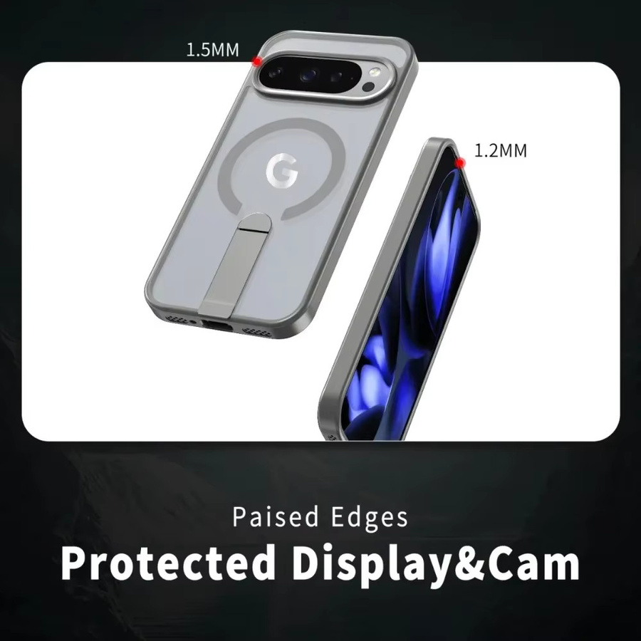 Robuste PC + TPU Hybrid Armor Schutzhülle mit unsichtbarer Halterung für Google Pixel 10 und Google Pixel 9 Pro XL, Wireless Charge kompatibel, Farben: Gold, Grau, Transparent - Bild 4