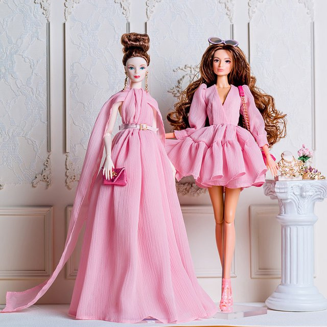Xianxian Princess Puppenkleidung Anzug, Rosa Langes Kleid, Zubehör - Bild 1