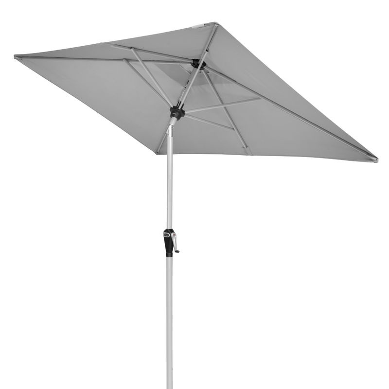 Doppler Mittelmastschirm Active Auto Tilt in Hellgrau mit UPF 50+ Polyester-Gewebe, B/T: 210 x 140 cm - Bild 2