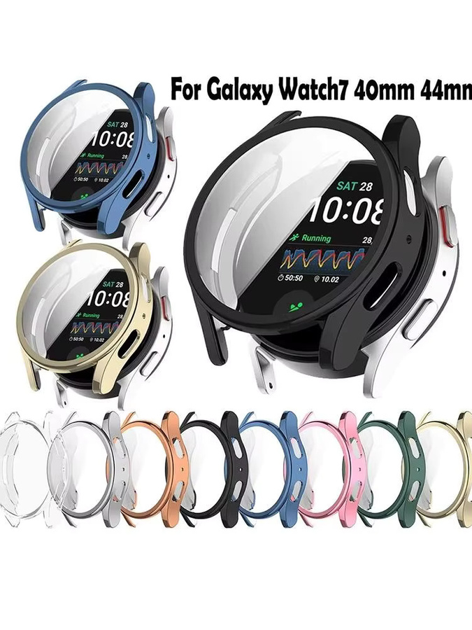 Stoßfeste Silikonhülle mit Vollbildschutz für Samsung Galaxy Watch 7 (40 mm und 44 mm), transparent - Bild 5