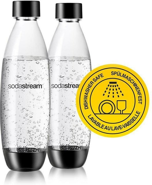 SodaStream Duo Twinpack Fuse Sprudlerflaschen, 2er-Pack, 1 l pro Flasche, Schwarz/Transparent - Bild 1