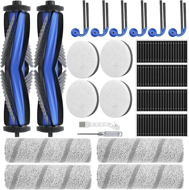 EMECE Zubehörset für Ecovacs Deebot X11 Omnicyclone mit Hauptseitenbürste, Rollenmopp, Schwammfilter, HEPA-Filter und 22 Teilen in Multicolour - Bild 1