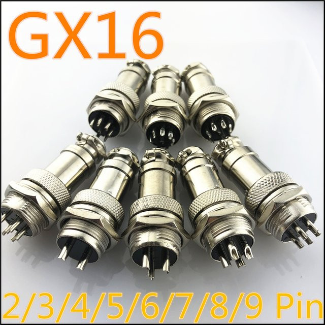 Pixiuonline GX16 Luftfahrt Stecker und Buchse Set, Rund, Silber, 16mm - Bild 1