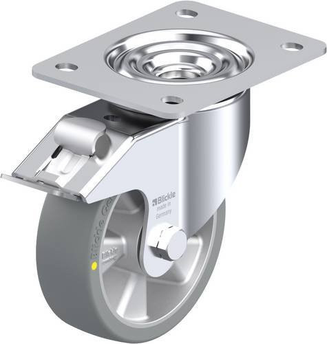 Blickle Lenkrolle LK-ALTH 125K-3-FI-AS mit Feststeller in Silber, Rad-Durchmesser: 125 mm, Tragfähigkeit: 350 kg - Bild 1