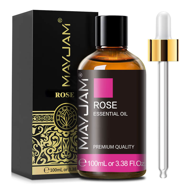 MAYJAM Ätherische Öle in braunen Glasflaschen, 100ml, verschiedene Düfte wie Rose, Zitrone, Lavendel, Eukalyptus, Minze, Teebaum, Rosmarin, Zimt und Patchouli - Bild 2