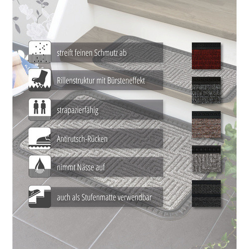 Astra Fußmatte Border Star Grau mit Sternen-Design aus Polypropylen B: 50 cm, T: 80 cm - Bild 5