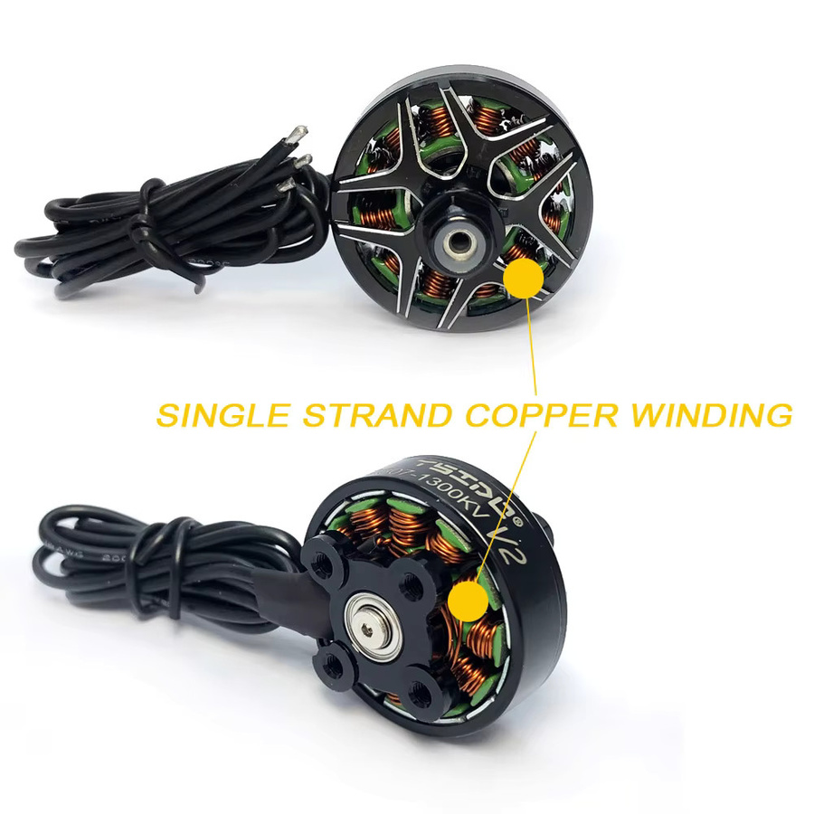 YSIDO Upgrade V2 X2807 1300KV Bürstenloser Motor in Schwarz für Mark4 FPV Freestyle 7 Zoll Long Range LR7 Drohnen - Bild 2