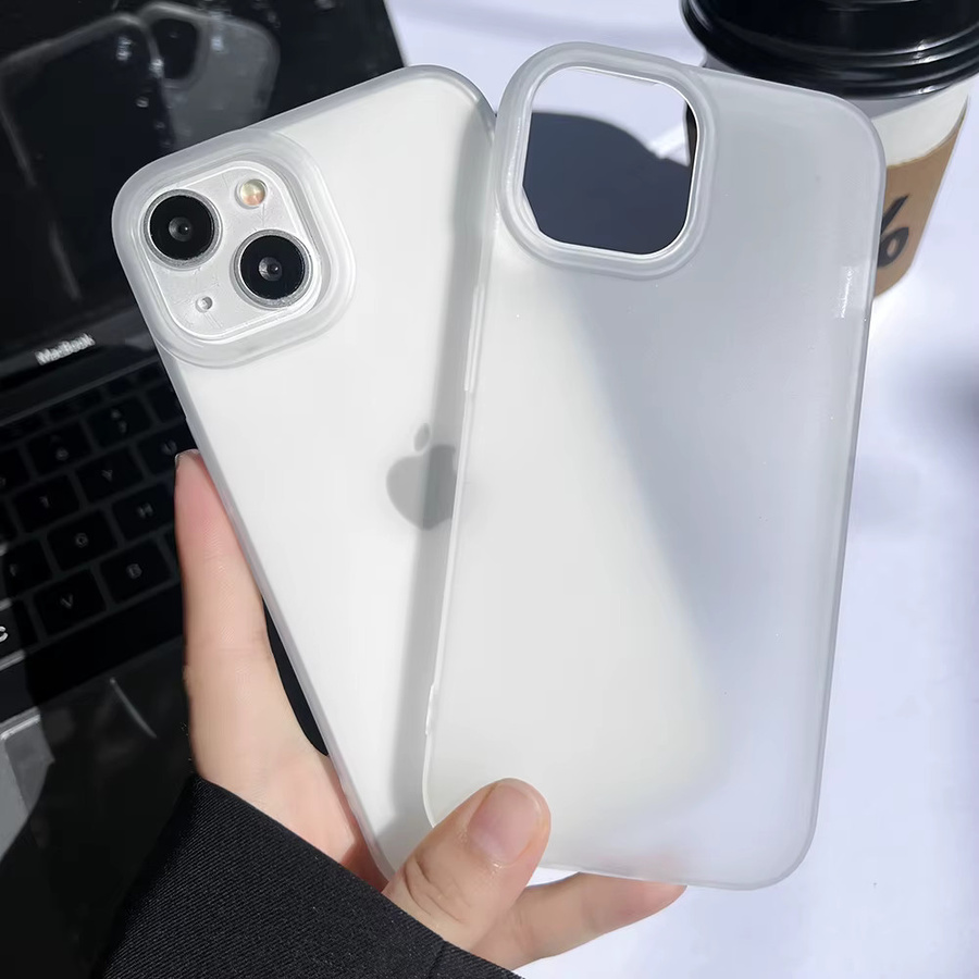 Transparente mattierte Silikon Handyhülle mit MagSafe für Apple iPhone 11 bis 17 Pro Max, stoßfeste Schutzhülle in Transparent und Weiß - Bild 3