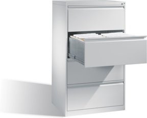 C+P Hängeregistraturschrank für DIN A4 Hängehefter, 4 Schubladen, zweibahnig, Farbe: Lichtgrau - Bild 1