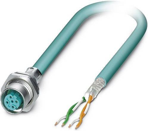 Phoenix Contact 1437708 Sensor-Aktor-Einbausteckverbinder M12 Buchse, 4-polig, blau, Schraubanschluss, 2,00 m Kabel - Bild 1