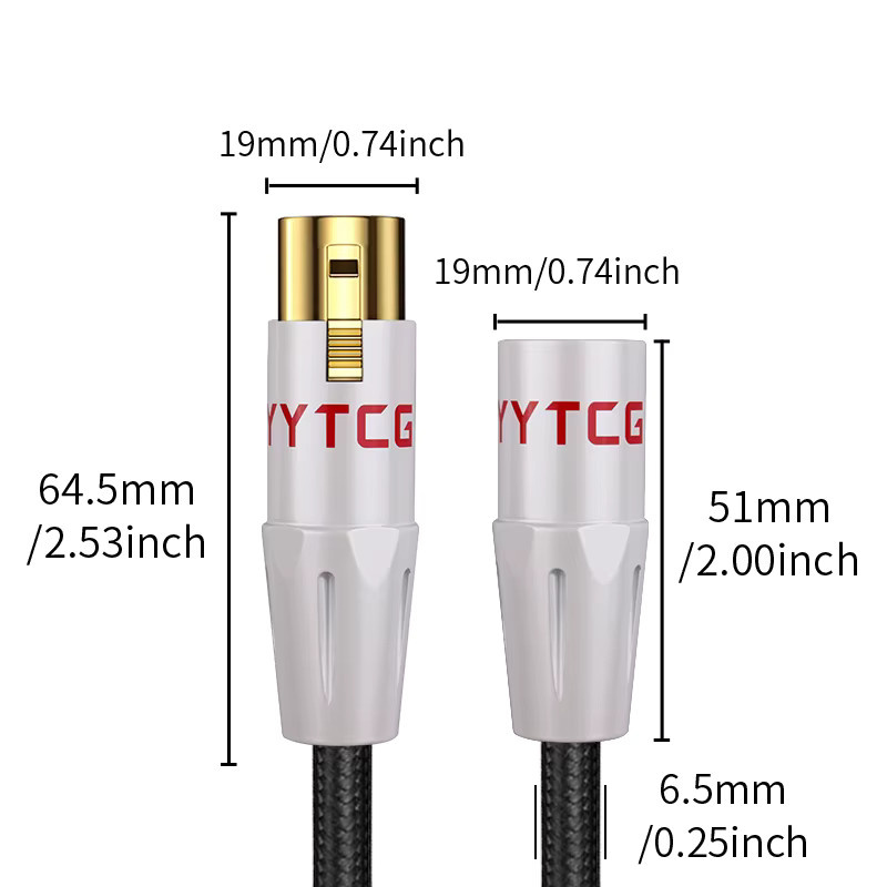 YYTCG XLR-Mikrofonkabel rot, symmetrisches Audiokabel für Mikrofon und Mixer - Bild 2
