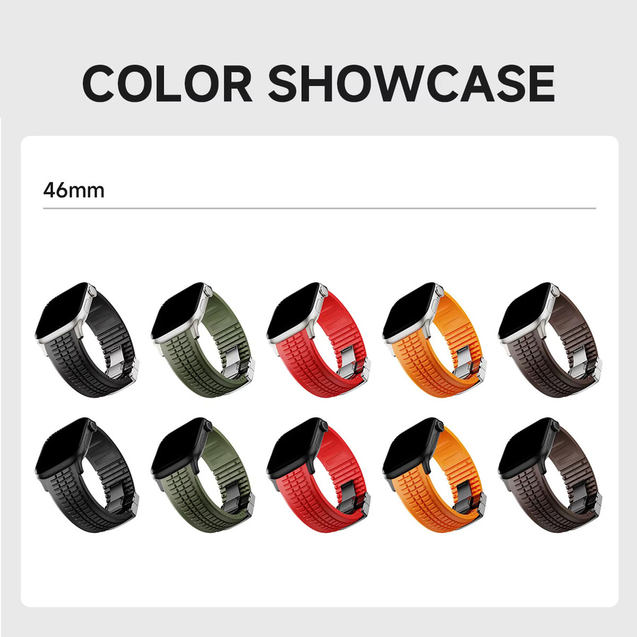 CAOWTAN Uhrenarmband Gummi, Schwarz, Unisex - Bild 6