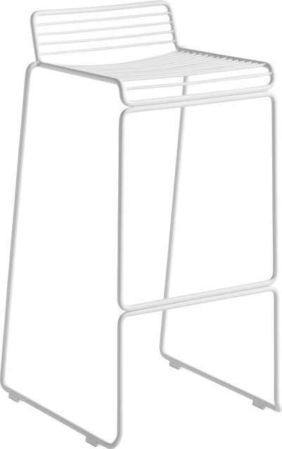 HAY Hee Bar Stool aus pulverbeschichtetem Metalldraht in Weiß - Bild 1