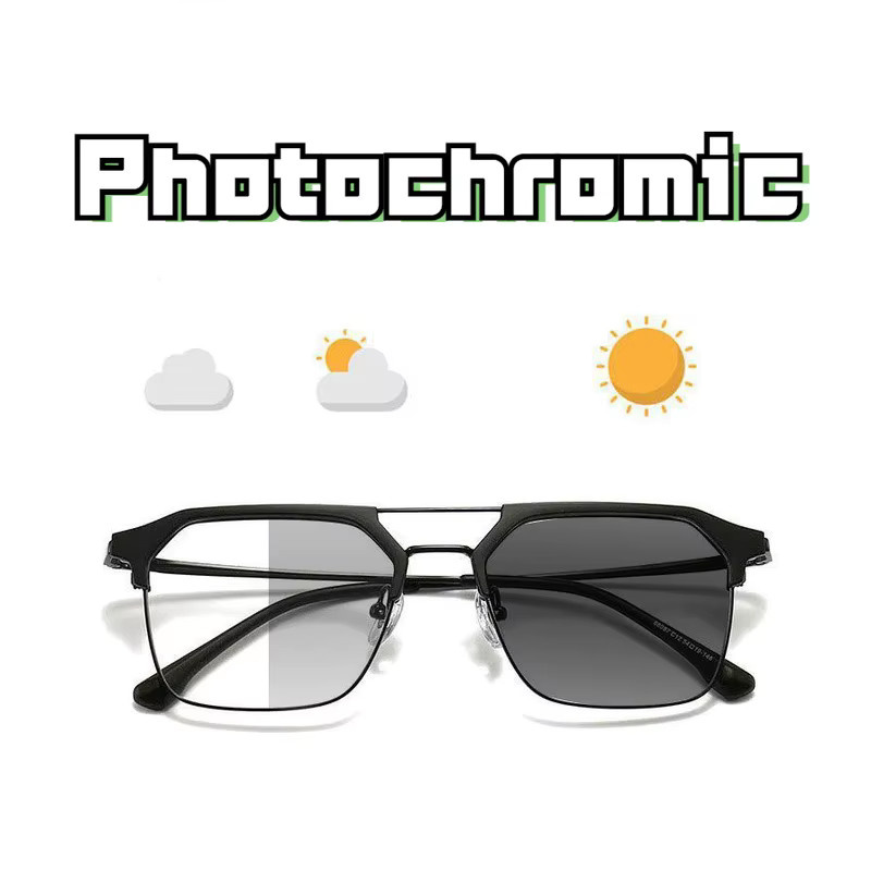 Samjune Photochrome Sonnenbrille, Metall, Unisex, schwarz - Bild 4