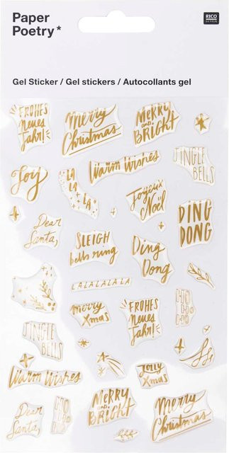 Rico Design Paper Poetry Gelsticker Jolly Christmas Schrift - Bild 1