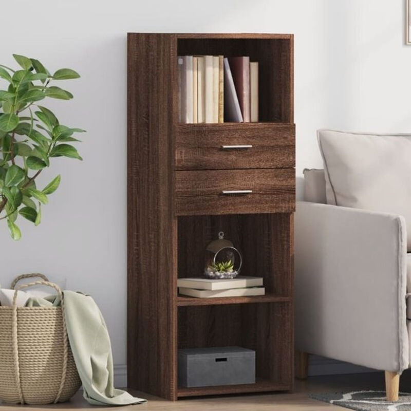 Vidaxl Highboard in Braun Eichen-Optik aus Holzwerkstoff, B: 45 cm, T: 42,5 cm, H: 124 cm - Bild 1