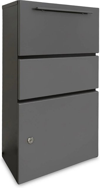 Relaxdays Paketbox aus Metall in Dunkelgrau, abschließbar und wetterfest, B/T/H: 82 x 44 x 22 cm - Bild 1