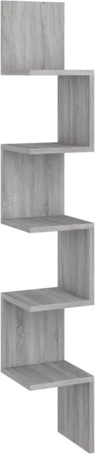 vidaXL Wand-Eckregal Grau Sonoma aus Holzwerkstoff B/T/H: 20 x 20 x 127,5 cm - Bild 1