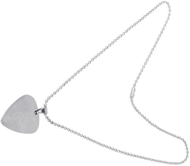 Halskette Gitarre Bass Pick Plektrum, Weiß, Silber, Damen - Bild 1