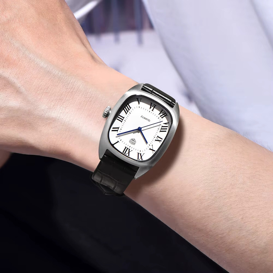 RollsTimi Herrenarmbanduhr, Quarz, Edelstahl, Schwarz, Tonneau - Bild 3