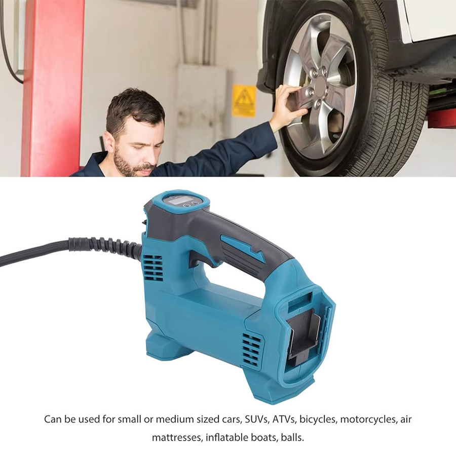 Podofo Kabelloser Autoreifenfüller in Blau mit digitalem Druckmesser für Autoreifen, Fahrräder und Bälle - Bild 4