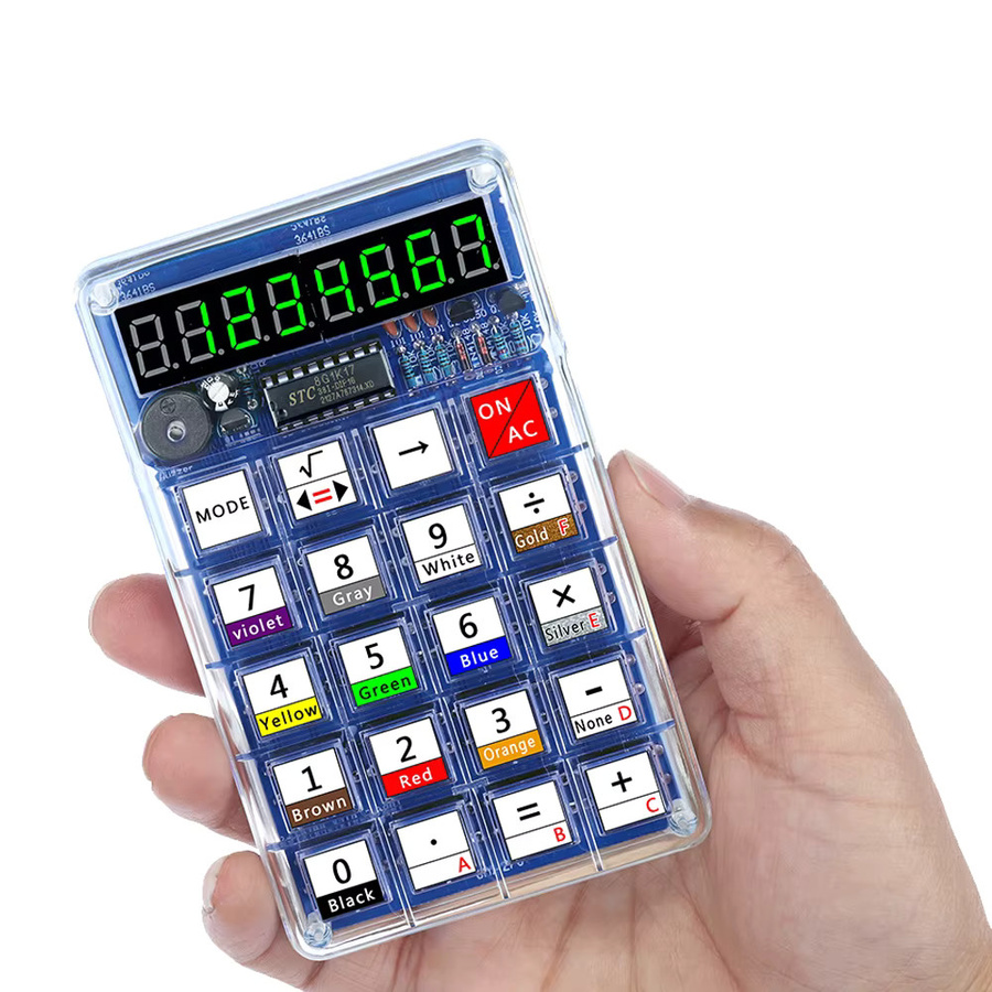 UICPAL DIY-Elektronik-Kit LED-Digitalröhrenrechner 51 mit Mikrocontroller-Steuerung in Blau und Multicolour - Bild 4