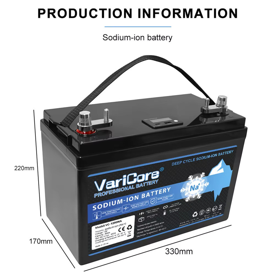 VariCore Natrium-Ionen-Akku für Wohnmobile, Elektroautos, Golfcarts und Solaranlagen 12V/15,6V 75Ah/80Ah niedrigtemperaturbeständig - Bild 2