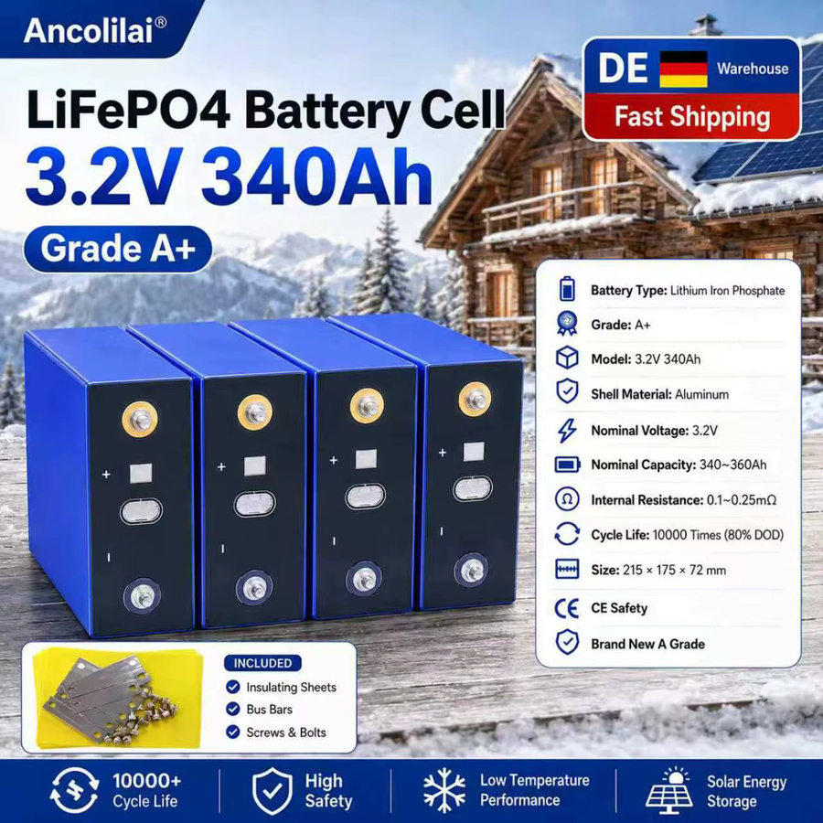 Ancolilai LiFePO4-Batteriezelle 3,2V 340Ah mit Aluminiumgehäuse in Silber oder Blau - Bild 3
