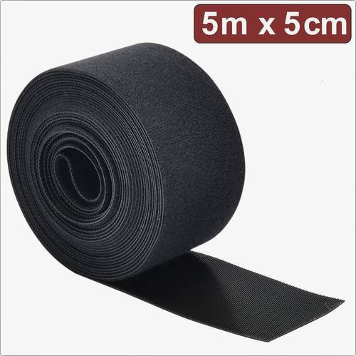Quadrios 24CA310 Klettband zum Bündeln mit Haft- und Flauschteil, Schwarz, Länge: 5 m, Breite: 5 cm - Bild 1