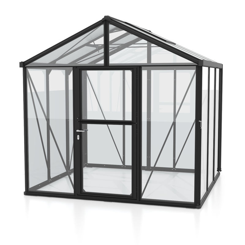Vitavia Gewächshaus Zeus mit Satteldach und Stalltür, schwarz, 6,25 m² - Bild 6
