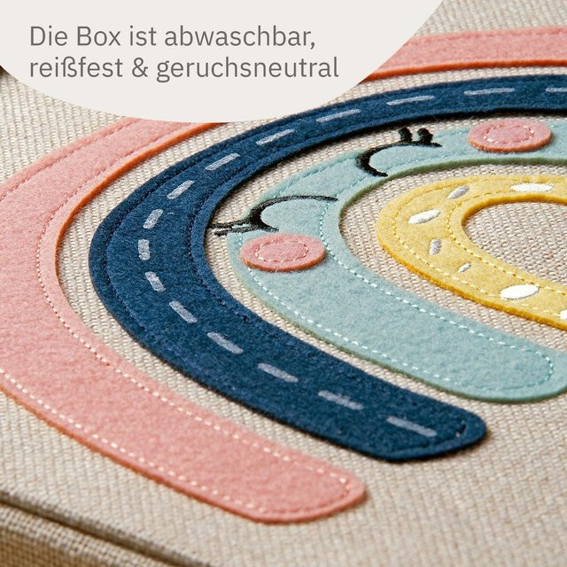 Lifeney Aufbewahrungsbox aus Stoff mit Deckel und Griffen, Multicolour, B/T/H: 33 x 33 x 33 cm - Bild 1