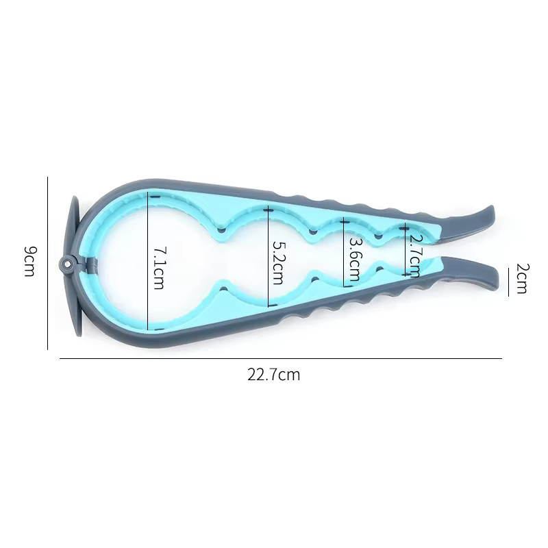 JUSTINLAU Multifunktionaler 4-in-1 Dosenöffner in Blau mit ergonomischem Griff - Bild 4