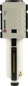 Riegler Vorfilter FUTURA aus Metall mit Sichtrohr, 0,3 µm, BG1, G 1/4, Weiß - Bild 1