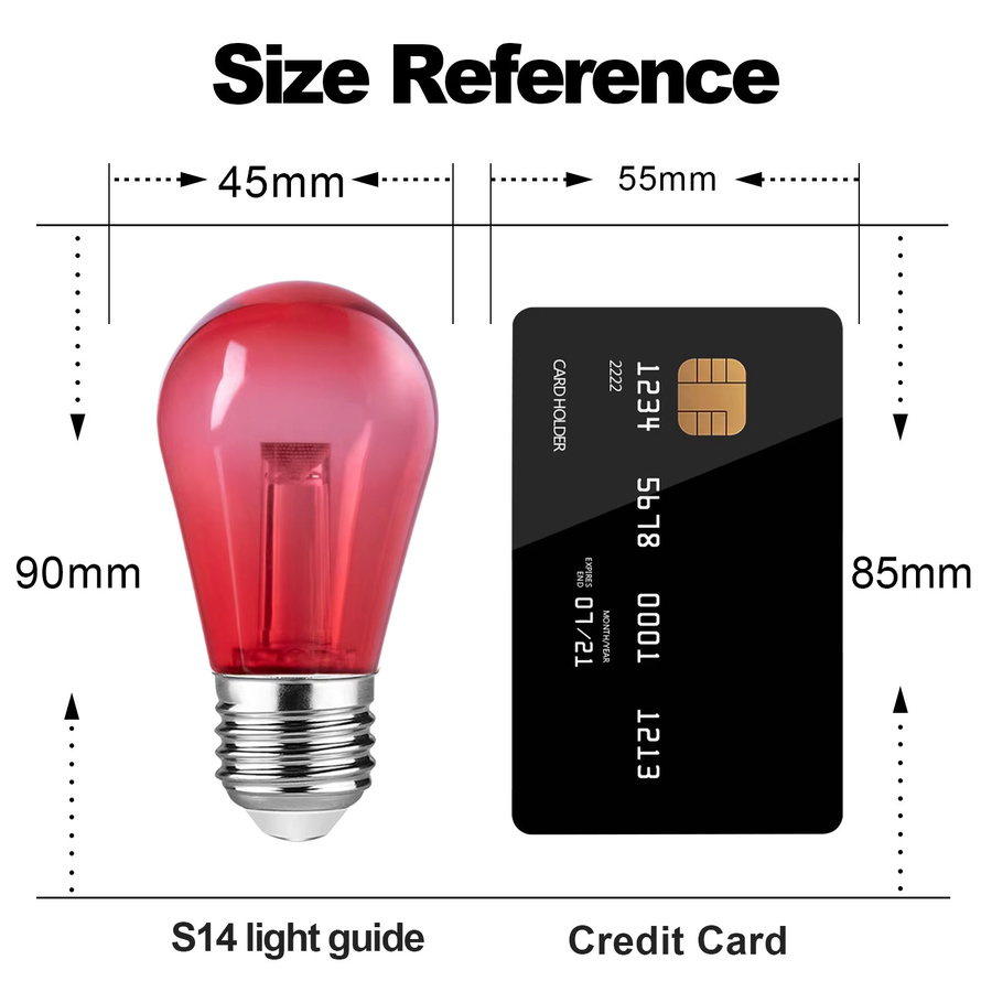 Grensk S14 LED-Dekolampe E27, bunt RGB, 2W, 220V, austauschbar aus Kunststoff - Bild 5