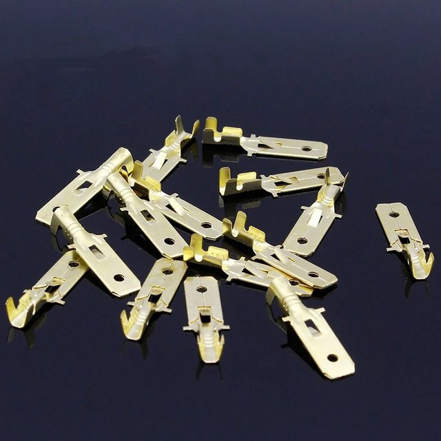 ELECAPITAL 20er Set Kupfer Flachstecker Spatenstecker 6,3mm Gold/Messing - Bild 1