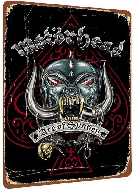 Motorhead Ace of Spades Metall-Wandkunst Dekorative Eisenmalerei in Grau und Schwarz, B/H: 30 x 20 cm - Bild 1
