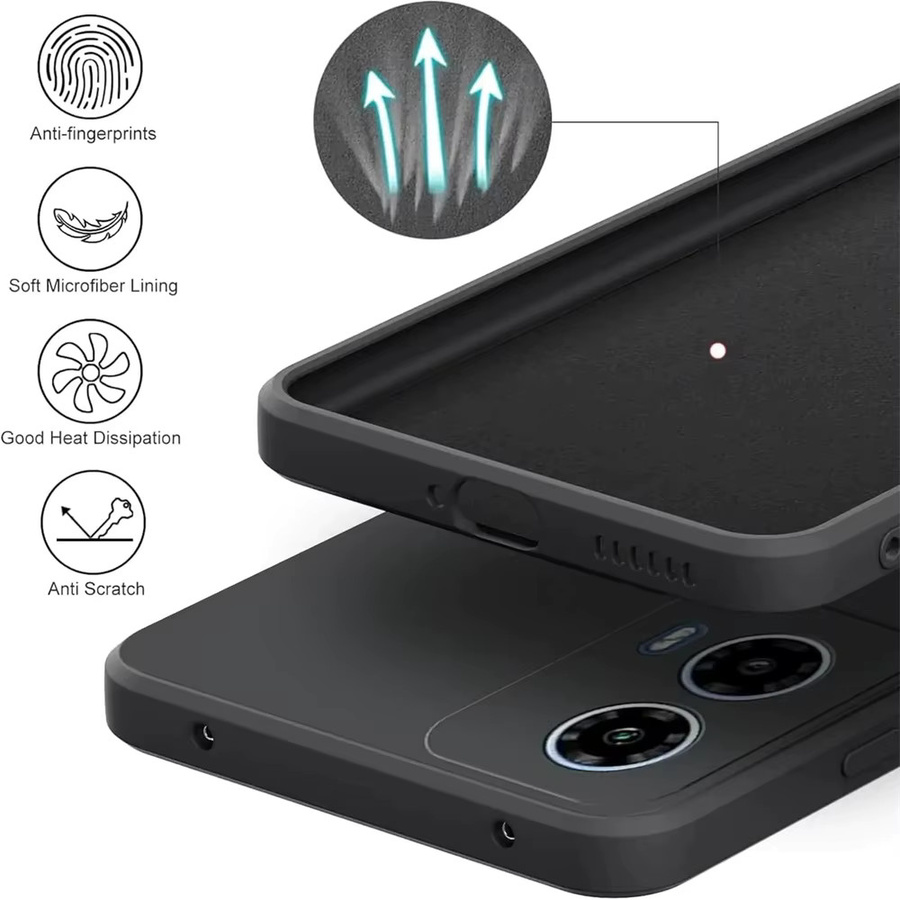 Fishion Flüssigsilikon-Handyhülle für Motorola Moto G04 G13 G14 G24 G32 G34 G54 G84 G85, stoßfestes Softcover in Schwarz oder Grün - Bild 2