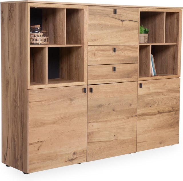 Highboard VENJAKOB ANDIAMO 3.0 in Eiche rustico, Braun/Anthrazit, B: 180 cm, H: 140 cm, T: 43 cm - Bild 1