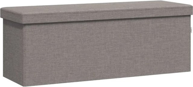 vidaXL Sitzbank mit Stauraum in Hellgrau Leinenoptik, B/T/H: 110 x 38 x 38 cm - Bild 1