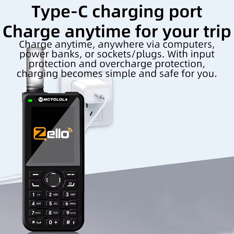 Motorola 4G POC Walkie-Talkie mit Android 9.0, 2,4-Zoll-Bildschirm, Zello Telefonfunktion, Wi-Fi und 2+16GB, Schwarz - Bild 3