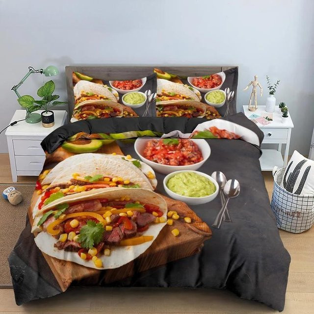 Lodestar Bettwäsche Set mit 3D Fleisch-Print, 3-teilig, Multicolour, B/H: 200 x 200 cm - Bild 1