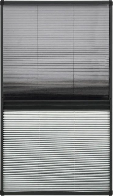 vidaXL Insektenschutz-Plissee für Fenster aus Aluminium mit Jalousie, Farbe: Anthrazit/Schwarz, B: 80 cm, H: 160 cm - Bild 1