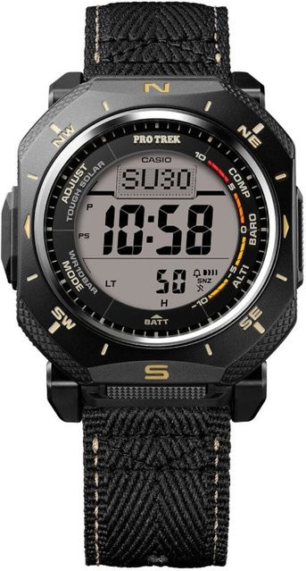 Casio Digitaluhr Pro Trek, Solar, Edelstahl, Schwarz, 46 mm, Herren - Bild 1