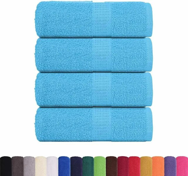 vidaXL Waschhandtücher FROGN 4-teiliges Set aus 100% Baumwolle in Türkis, Breite: 30 cm, Höhe: 30 cm - Bild 1